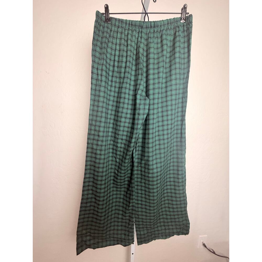 Auden Women’s Green Plaid Wide Leg Pajama Pants Medium Lounge Sleepwear - Picture 2 of 5